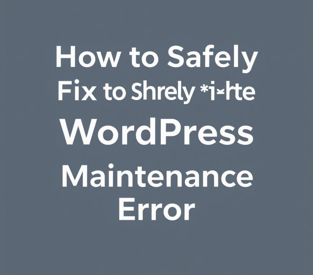 How to Safely Fix the WordPress Maintenance Error